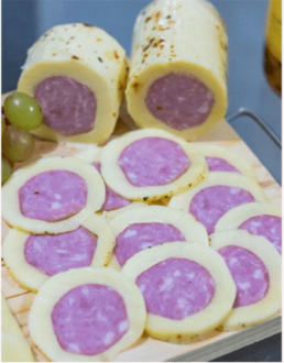 Queijo Provolone Recheado com Salame Fresco com Ervas